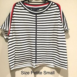 NWT Nautical Striped Cap Sleeve Top Small Petite